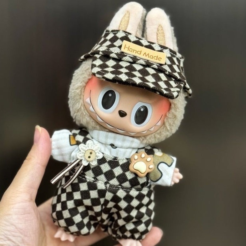 Clothes for Labubu - Animal Theme Romper, Top, Hat, Shoes 4 PC Outfit NO DOLL